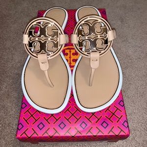 Tory Burch Miller Sandals in Natural Vachetta/Gold